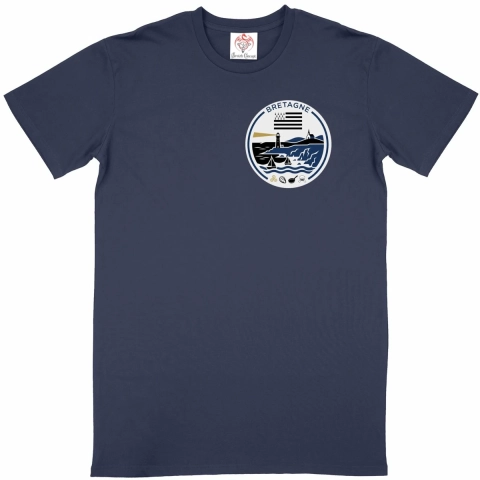T-shirt en coton bio – Unisexe, coupe tubulaire, motif inspiré de la Bretagne