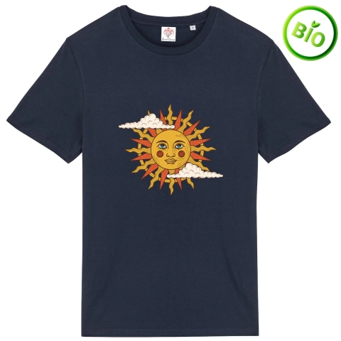 T-shirt unisexe en coton bio Soleil Vintage | T-shirt graphique