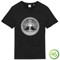 T-shirt bio Arbre de Vie celtique (avec symbole Awen au dos)