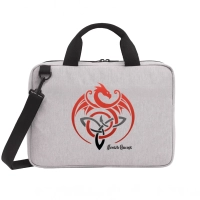 Sacoche pour ordinateur portable 15" en coton recyclé écologique - Breizh Concept Dragon et Triskèle