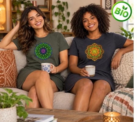 Robe T-shirt en Coton Bio – Design Mandala Exclusif 
