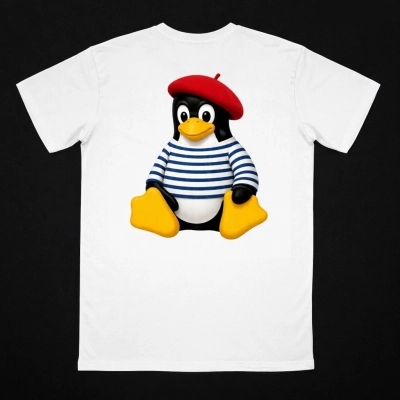 Breizh Concept & Tux – T-shirt en coton bio « French Linux Penguin »